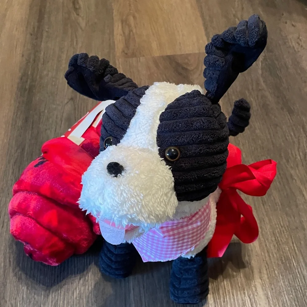Puppy with throw two piece set NWT